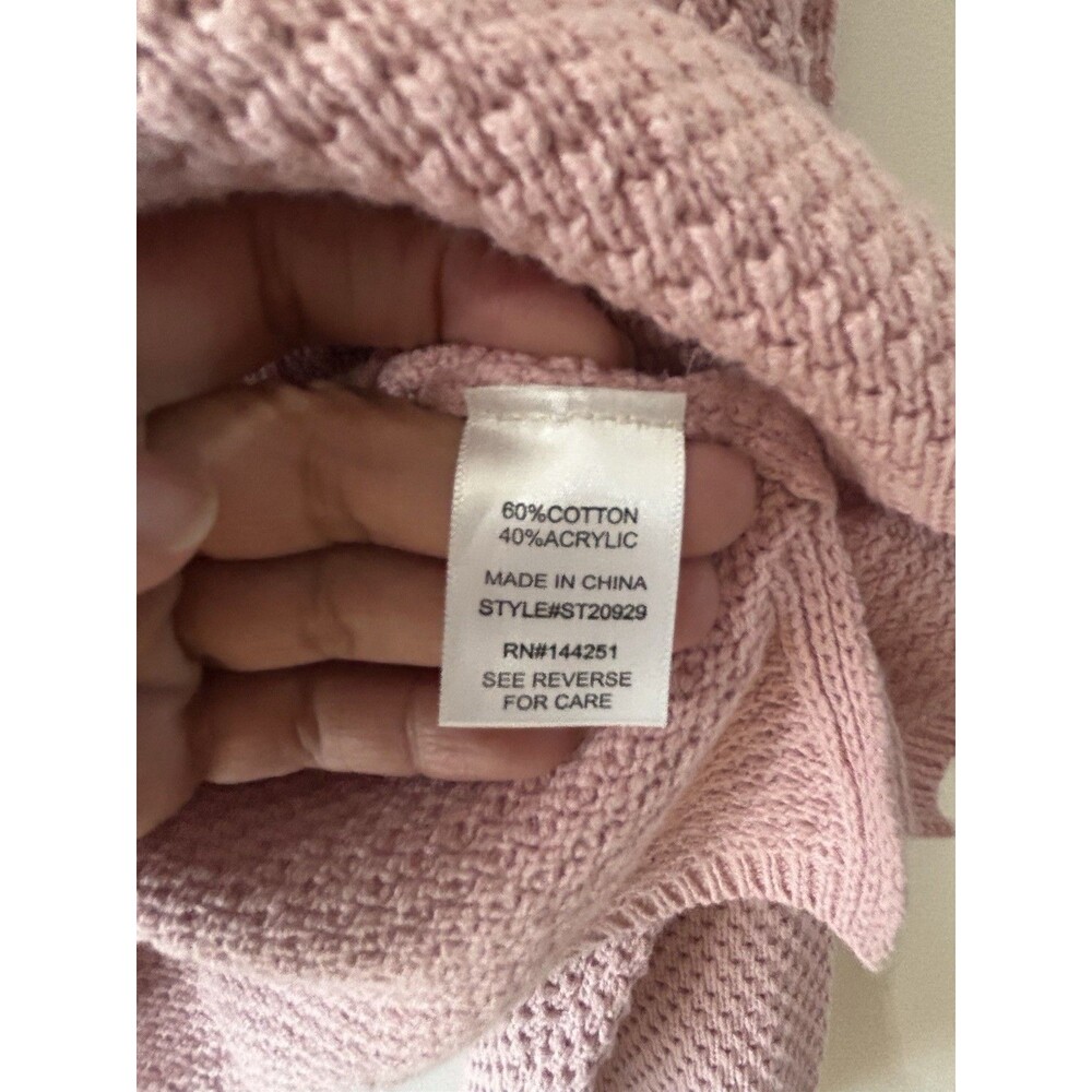 Sincerely Jules Size XS Pink Waffle Knit Button Henley Sweater NWT - Picture 8 of 10